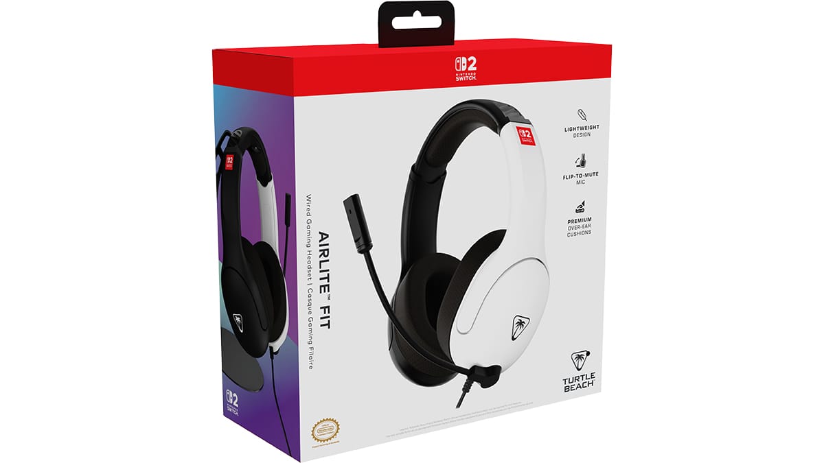 Airlite Fit Wired Headset for Nintendo Switch 2 - White & Black